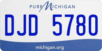 MI license plate DJD5780