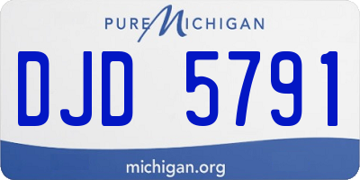 MI license plate DJD5791