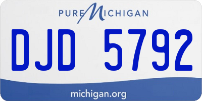 MI license plate DJD5792