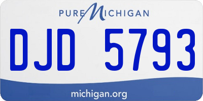 MI license plate DJD5793