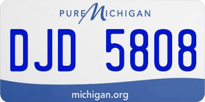 MI license plate DJD5808