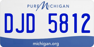 MI license plate DJD5812