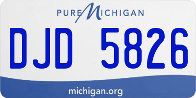 MI license plate DJD5826