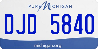 MI license plate DJD5840
