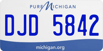 MI license plate DJD5842