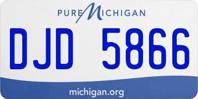 MI license plate DJD5866