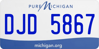 MI license plate DJD5867