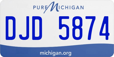 MI license plate DJD5874