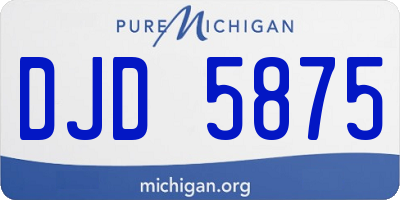 MI license plate DJD5875