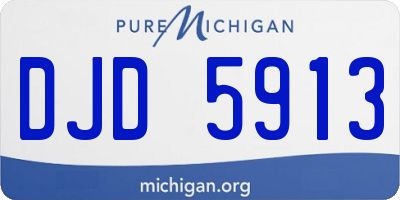 MI license plate DJD5913