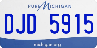 MI license plate DJD5915