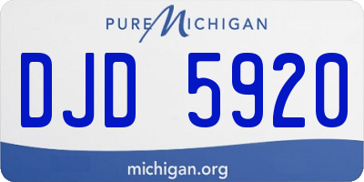 MI license plate DJD5920
