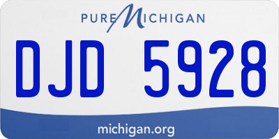 MI license plate DJD5928