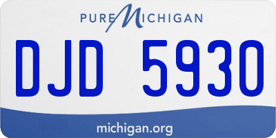 MI license plate DJD5930