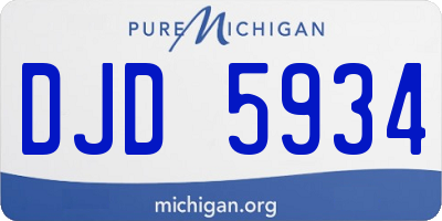 MI license plate DJD5934