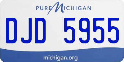MI license plate DJD5955