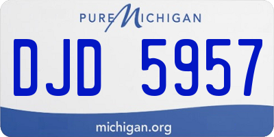 MI license plate DJD5957