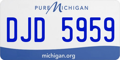 MI license plate DJD5959