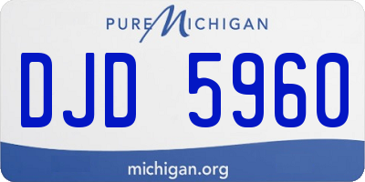 MI license plate DJD5960