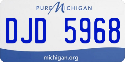 MI license plate DJD5968