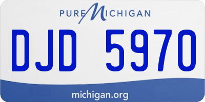 MI license plate DJD5970