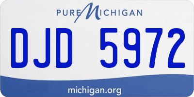 MI license plate DJD5972