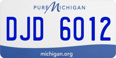 MI license plate DJD6012