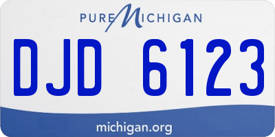 MI license plate DJD6123