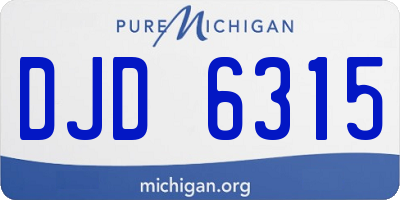 MI license plate DJD6315