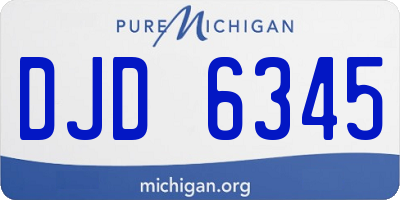 MI license plate DJD6345