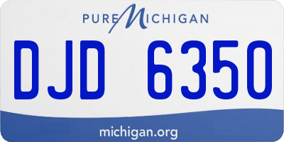MI license plate DJD6350