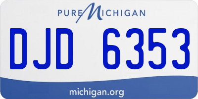 MI license plate DJD6353