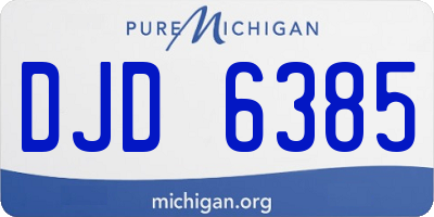MI license plate DJD6385