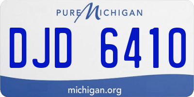 MI license plate DJD6410