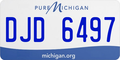 MI license plate DJD6497
