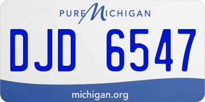 MI license plate DJD6547