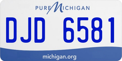 MI license plate DJD6581