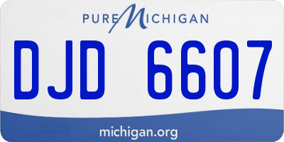 MI license plate DJD6607