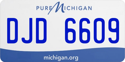 MI license plate DJD6609