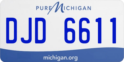 MI license plate DJD6611