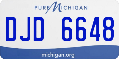 MI license plate DJD6648