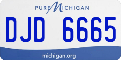 MI license plate DJD6665