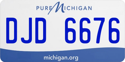 MI license plate DJD6676