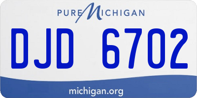 MI license plate DJD6702