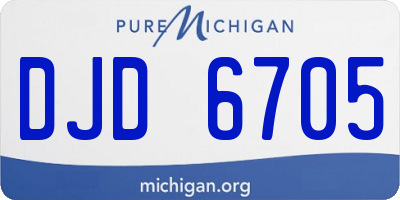 MI license plate DJD6705