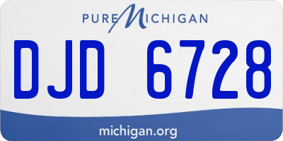 MI license plate DJD6728