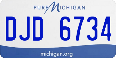 MI license plate DJD6734