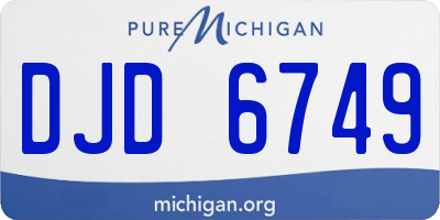 MI license plate DJD6749