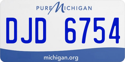 MI license plate DJD6754