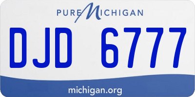 MI license plate DJD6777